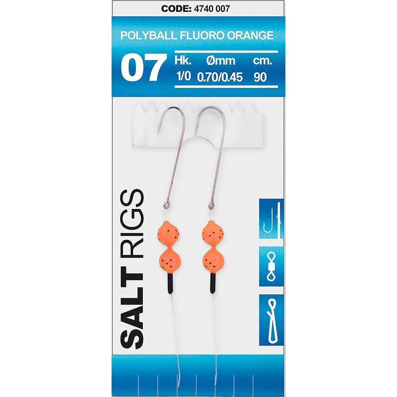 Bas de Ligne SPRO Salt Rig Polyball Fluoro Orange 1/0 - Bas de Lignes / Lignes Mont&eacute;es | Pacific P&ecirc;che
