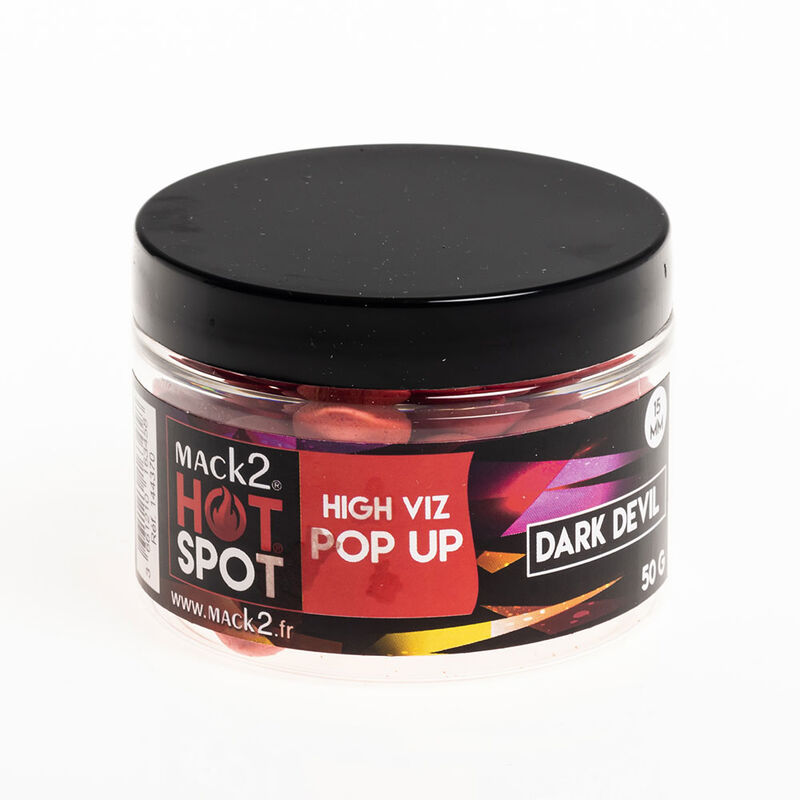 Bouillettes flottantes carpe mack2 fluo pop up dark devil 15mm 50g - Flottantes | Pacific P&ecirc;che
