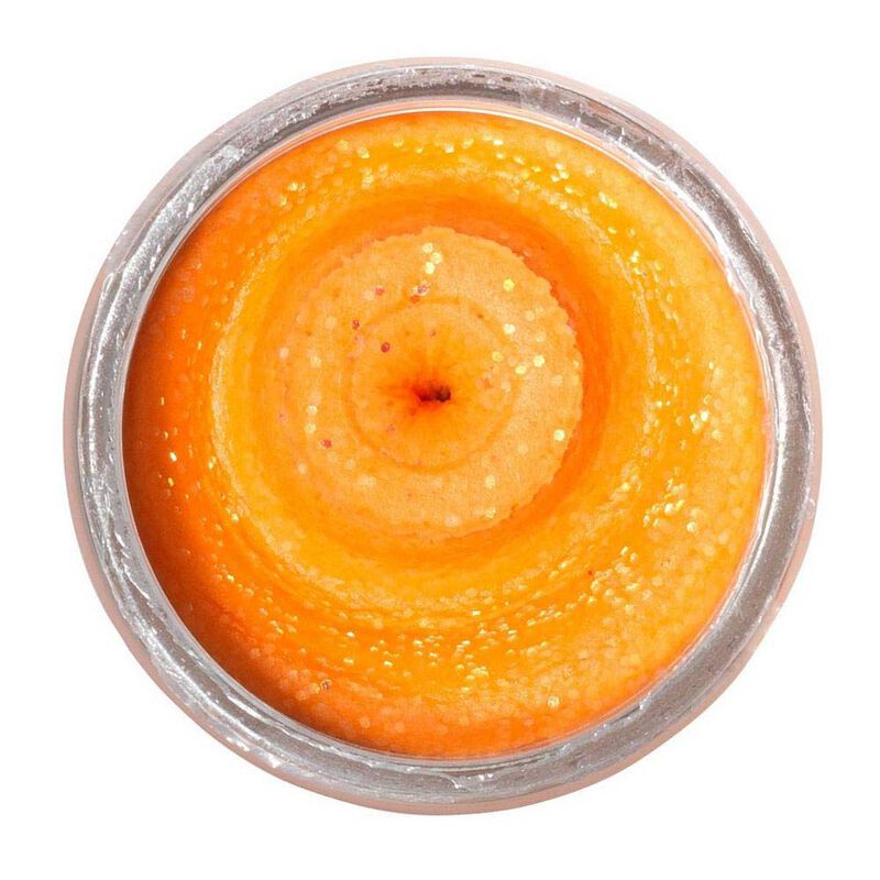 P&acirc;te &agrave; Truite Ar&ocirc;me Crustac&eacute; Berkley PowerBait  Natural Glitter Trout Dough Orange Glitter - P&acirc;tes &agrave; truite | Pacific P&ecirc;che