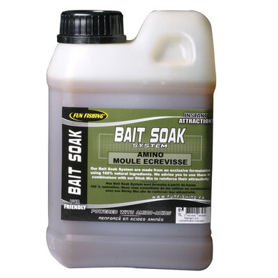 Booster carpe fun fishing bait soak system amino moule ecrevisse 1l - Boosters / dips | Pacific P&ecirc;che