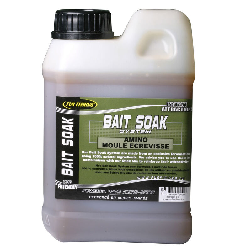 Booster carpe fun fishing bait soak system amino moule ecrevisse 1l - Boosters / dips | Pacific P&ecirc;che