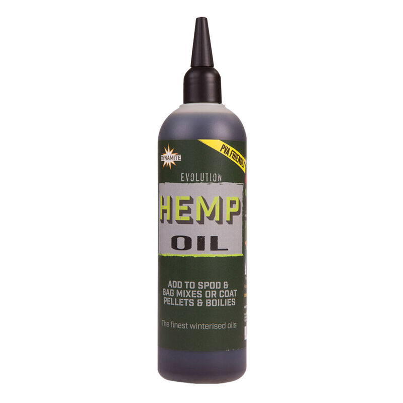 Huile carpe dynamite baits evolution oil hemp 300ml - Boosters / dips | Pacific P&ecirc;che