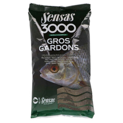 Amorce Sensas 3000 Gros Gardons Fine Mouture Noire 1kg - Amorces | Pacific P&ecirc;che