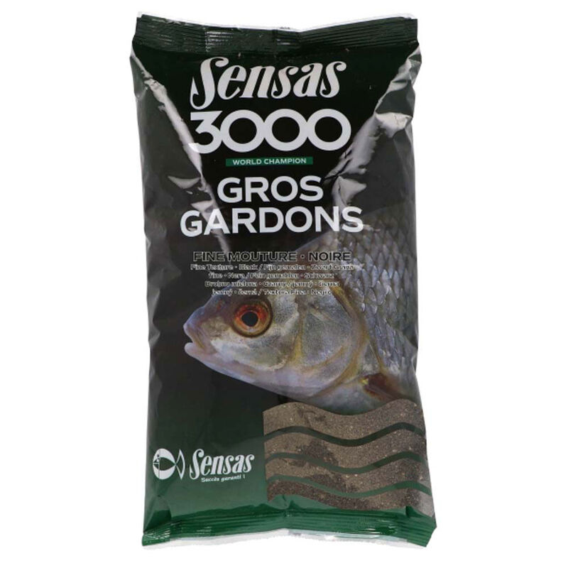 Amorce Sensas 3000 Gros Gardons Fine Mouture Noire 1kg - Amorces | Pacific P&ecirc;che