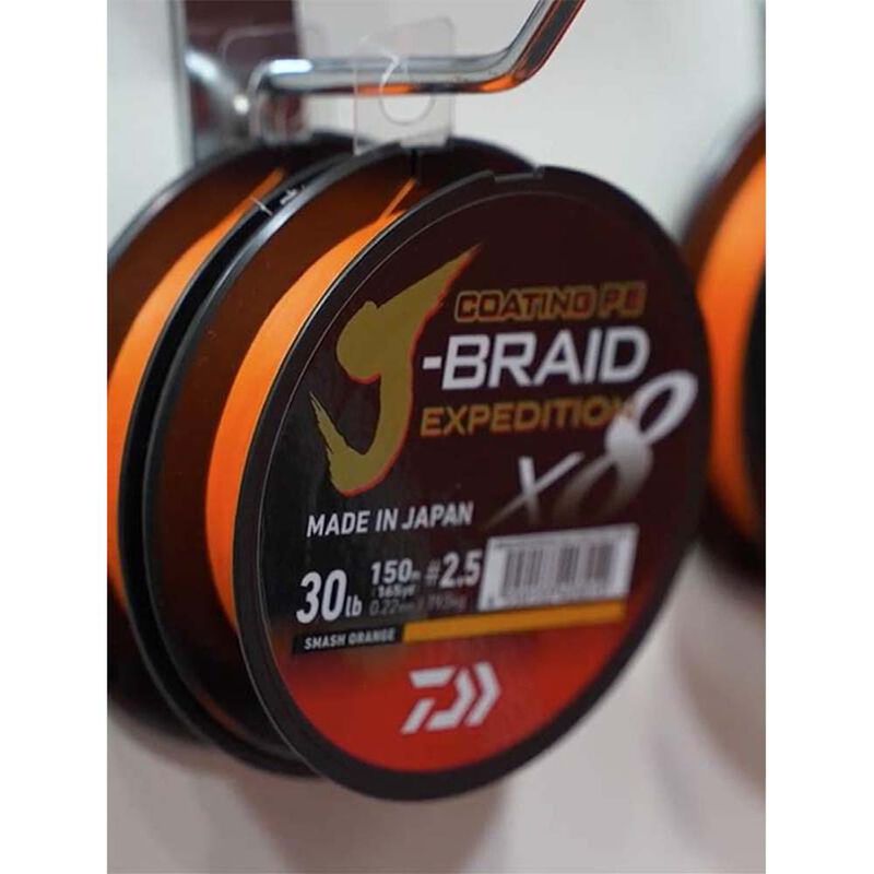 Tresse Daiwa J-Braid Exp X8 Smash Orange - 150m - Tresses | Pacific P&ecirc;che