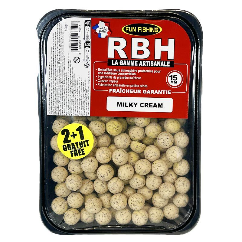 Bouillettes Fun Fishing RBH Milky Cream 800g - Denses | Pacific P&ecirc;che