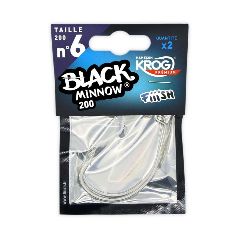 Hame&ccedil;ons texan fiiish krog premium vmc black minnow 200 (x2) - Leurres Souples | Pacific P&ecirc;che