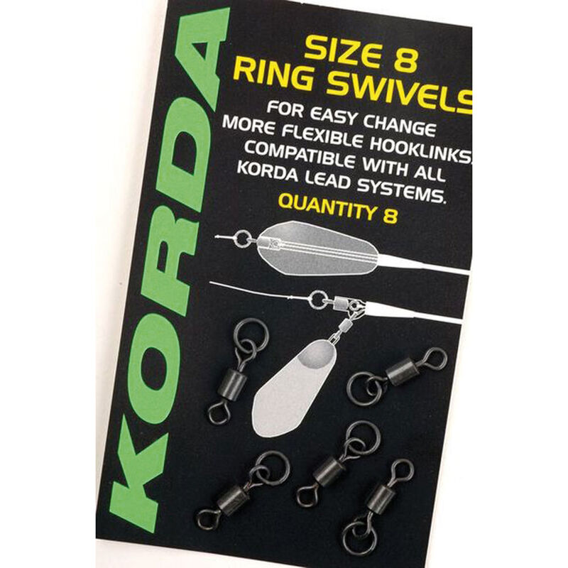 Emerillons baril carpe korda ring swivel 8 - Emerillons carpe | Pacific P&ecirc;che