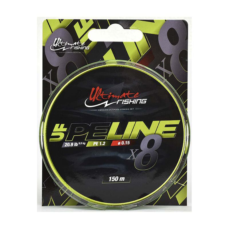 Tresse Ultimate Fishing UF PE LINE X8 CHARTREUSE 150m - Tresses | Pacific P&ecirc;che