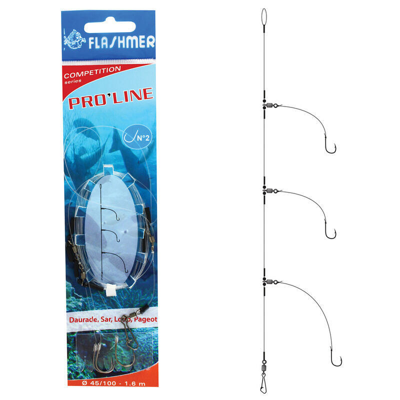 Bas de ligne flashmer pro line 3 hame&ccedil;ons - Bas de Lignes / Lignes Mont&eacute;es | Pacific P&ecirc;che