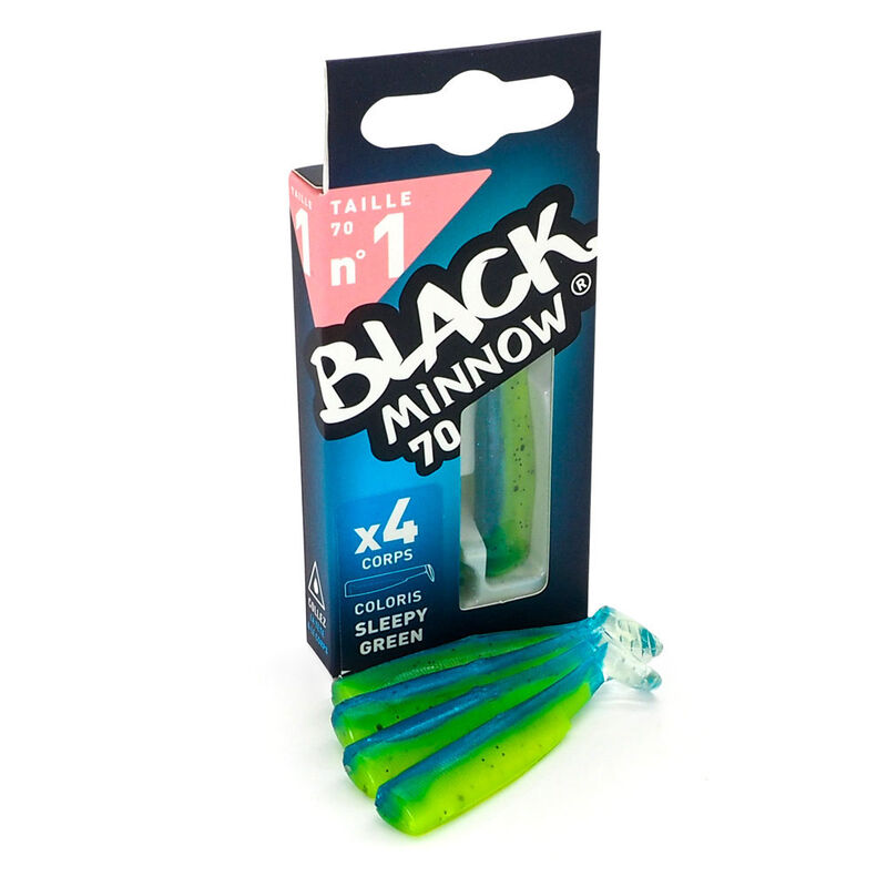Leurre souple fiiish corps black minnow 70 7cm (x4) - Shads | Pacific P&ecirc;che