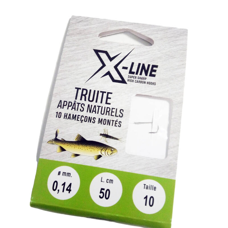 Hame&ccedil;on mont&eacute; truite x-line hm appats naturels (x10) - Hame&ccedil;ons mont&eacute;s | Pacific P&ecirc;che