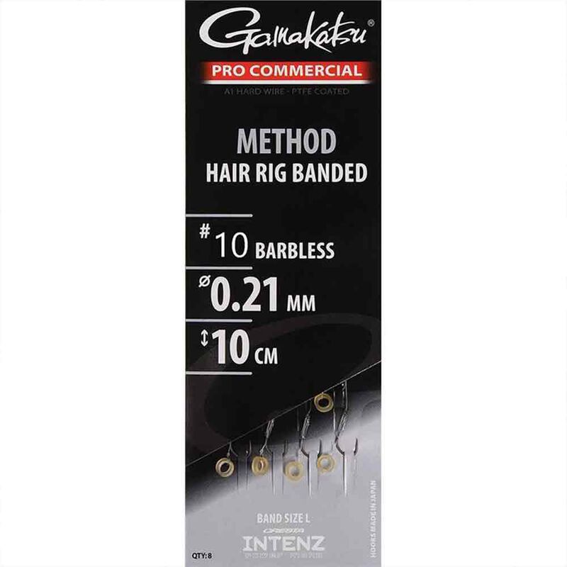 Bas de Ligne Gamakatsu Method Hair Rig Banded 10 cm x8 - Hame&ccedil;ons &agrave; Palettes | Pacific P&ecirc;che