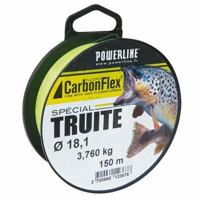 Fluorocarbone Powerline Carbonflex Sp&eacute;cial Truite Vert/Blanc 150m - Fluorocarbones | Pacific P&ecirc;che