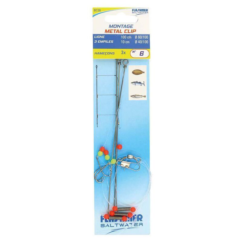 Bas de ligne Metal Clip Flashmer - Bas de Lignes / Lignes Mont&eacute;es | Pacific P&ecirc;che