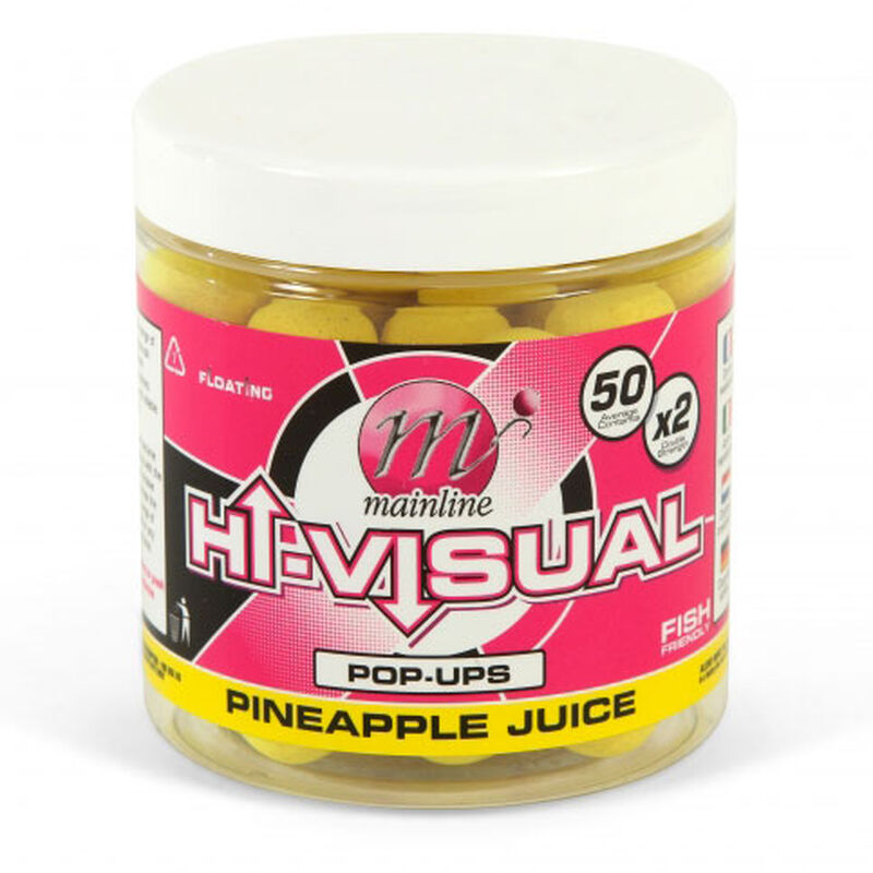 Bouillettes flottantes carpe mainline hi-visual pop ups pineapple juice 15mm - Flottantes | Pacific P&ecirc;che