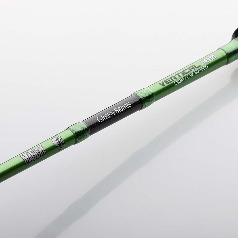 Canne bateau Silure Madcat Green Vertical 1.80M 60-150G - Cannes Verticale | Pacific P&ecirc;che