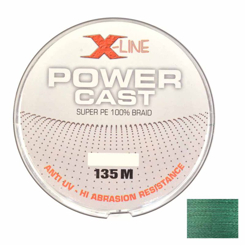Tresse X-Line Power Cast Verte 4 Brins 135m - Tresses | Pacific P&ecirc;che