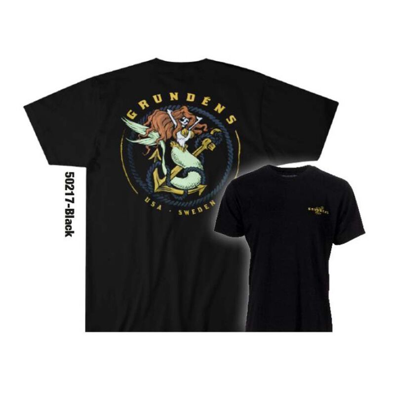 T-shirt Grundens Mermaid SS Black - T-shirts manches courtes | Pacific P&ecirc;che