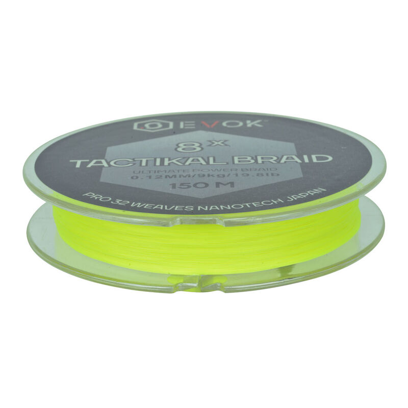 Tresse Evok Tactikal Braid 8x Jaune 150m - Tresses | Pacific P&ecirc;che
