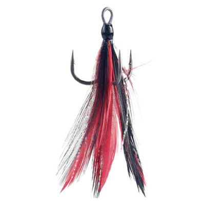 Hame&ccedil;ons triples &agrave; Plumes BKK Spear 21SS Red/Black (x3) - Triples | Pacific P&ecirc;che