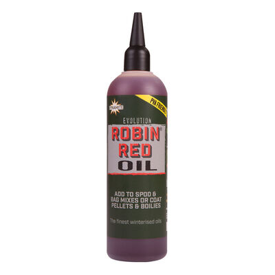 Huile carpe dynamite baits evolution oil robin red 300ml - Boosters / dips | Pacific P&ecirc;che