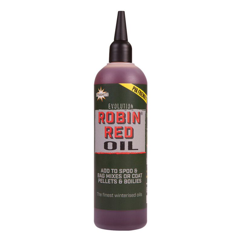 Huile carpe dynamite baits evolution oil robin red 300ml - Boosters / dips | Pacific P&ecirc;che