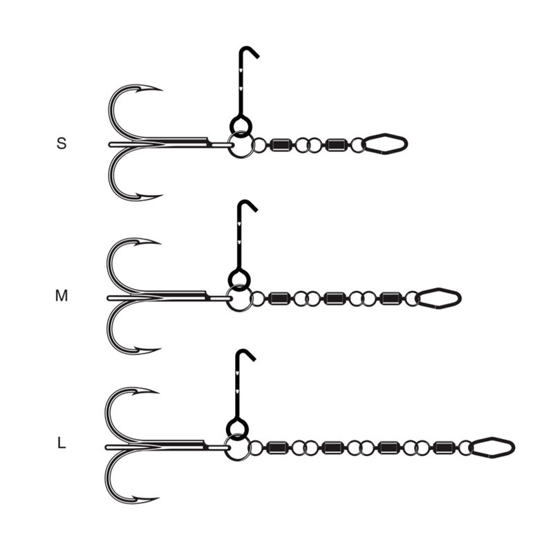 Monture VMC Pike Chain UV Orange #2/0 (x1) - Stingers | Pacific P&ecirc;che
