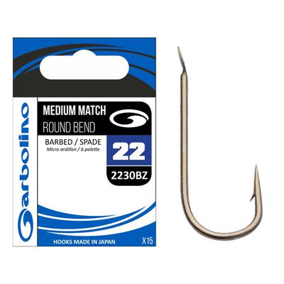 Hame&ccedil;on non mont&eacute; GARBOLINO medium match round bend 2230bz (x15) - Hame&ccedil;ons non Mont&eacute;s &agrave; Palettes | Pacific P&ecirc;che