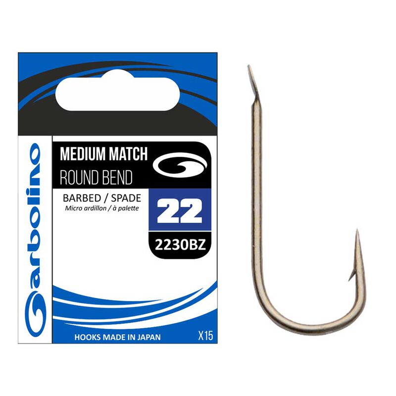 Hame&ccedil;on non mont&eacute; GARBOLINO medium match round bend 2230bz (x15) - Hame&ccedil;ons non Mont&eacute;s &agrave; Palettes | Pacific P&ecirc;che