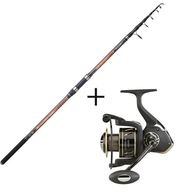 Ensemble T&eacute;lescopique SUNSET Canne Shorefeel Sensitive 3606 + Moulinet Suntide SW 5503 FD - Packs et ensembles | Pacific P&ecirc;che
