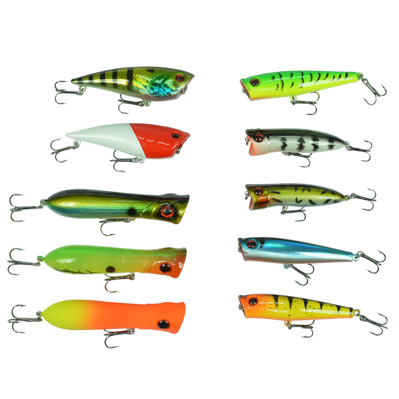 Kit de Leurres de Surface Redfish 10 Poppers - D&eacute;couverte P&ecirc;che du Carnassier | Pacific P&ecirc;che