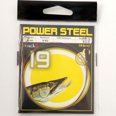 Bas de ligne acier carnassier x-line power steel 19 brins 40cm (x3) - Bas de ligne mont&eacute;s | Pacific P&ecirc;che