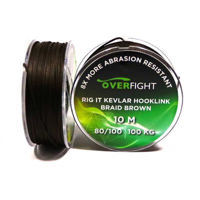Tresse Overfight Rig It Kevlar Hooklink Braid Brown 80/100 10m - Filaments / Bas de lignes | Pacific P&ecirc;che