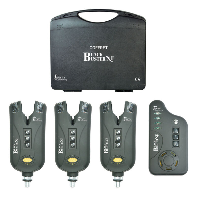 Coffret 3 d&eacute;tecteurs carpe team carpfishing black buster xe + centrale - Coffrets d&eacute;tecteurs | Pacific P&ecirc;che