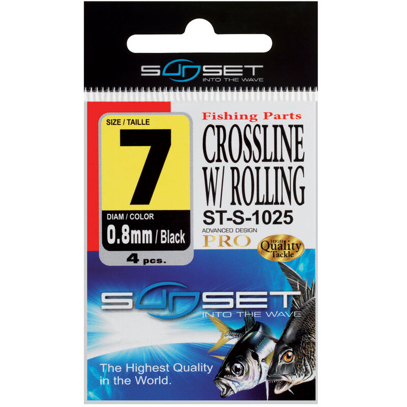 Emerillons rotatifs  sunset crossline w/ rolling (x4) - Emerillons mer | Pacific P&ecirc;che