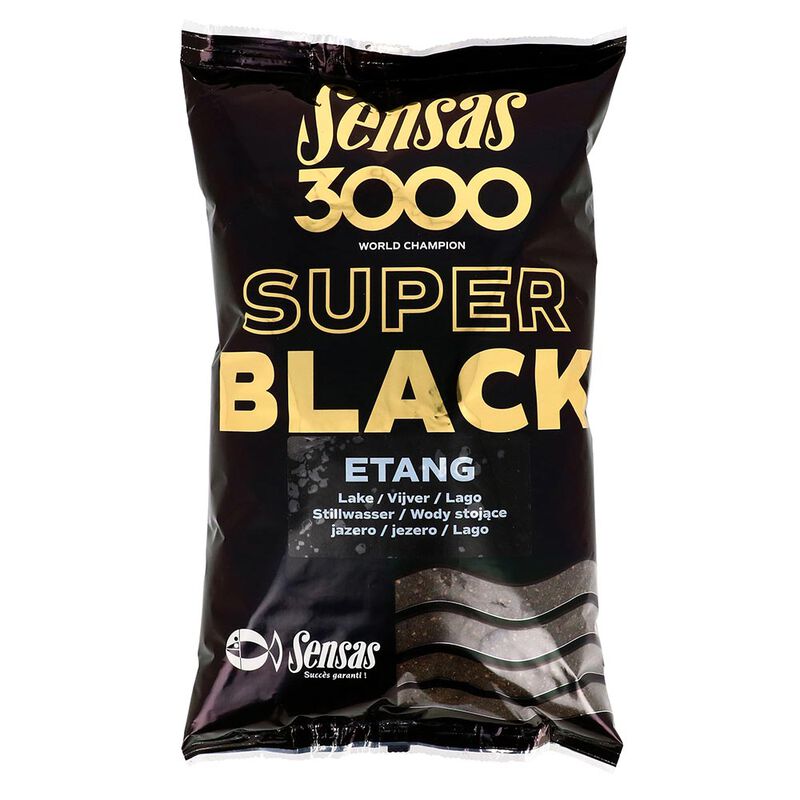 Amorce Sensas 3000 Super Black Etang 1kg - Amorces | Pacific P&ecirc;che