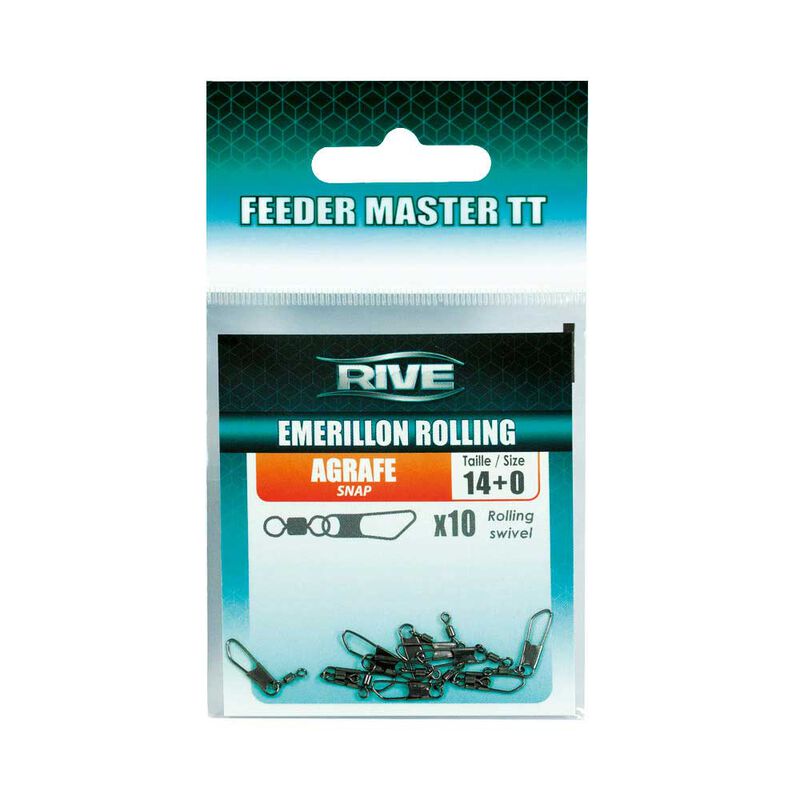 Emerillon Rolling Rive Agrafe - Taille 14 (x10) - Acc. de montage feeder | Pacific P&ecirc;che