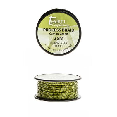 Tresse &agrave; bas de ligne carpe team carpfishing process braid 25lb - Tresse BDL | Pacific P&ecirc;che
