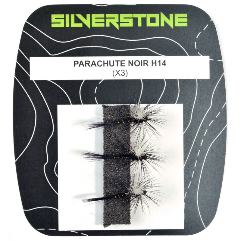 Mouche s&egrave;che silverstone parachute noir h14 (x3) - S&egrave;ches | Pacific P&ecirc;che