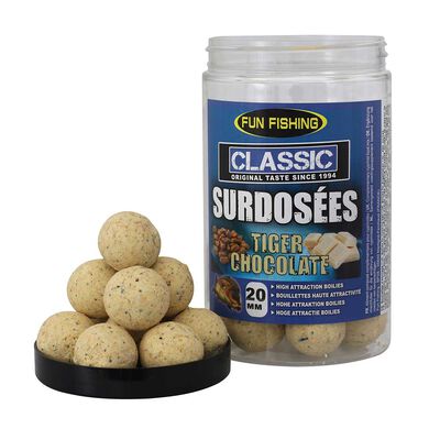 Bouillettes surdos&eacute;es extasy fun fishing 20mm tiger/chocolate 200g - Denses | Pacific P&ecirc;che