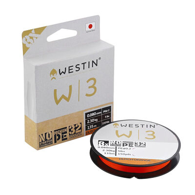 Tresse WESTIN W3 8-BRAID DUTCH Orange 135m - Tresses | Pacific P&ecirc;che