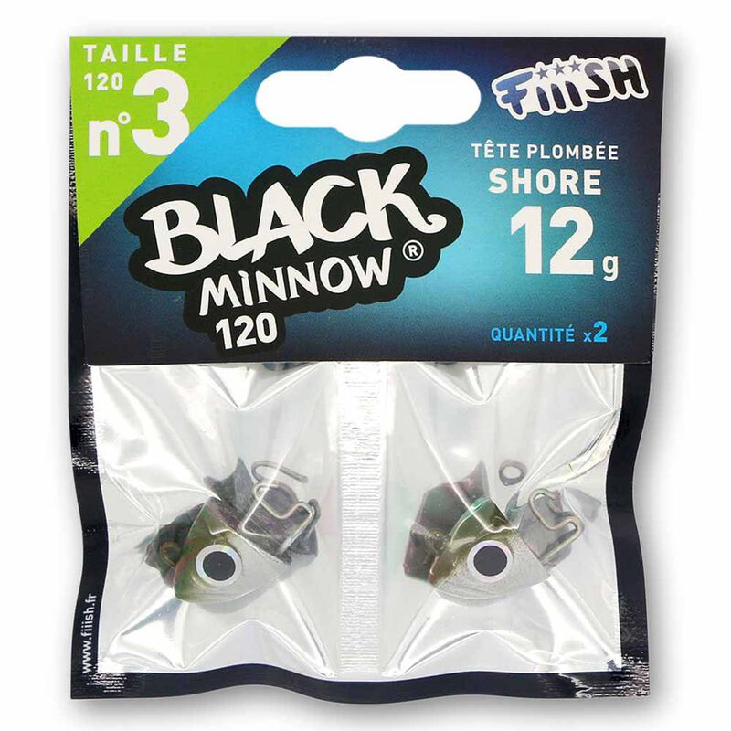 T&ecirc;te plomb&eacute;e fiiish black minnow 120 shore 12g (x2) - T&ecirc;tes Plomb&eacute;es | Pacific P&ecirc;che