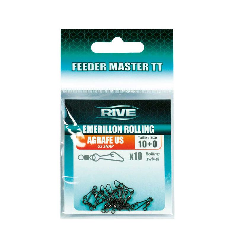Emerillon Rolling Rive Agrafe US - Taille 10 (x10) - Acc. de montage feeder | Pacific P&ecirc;che