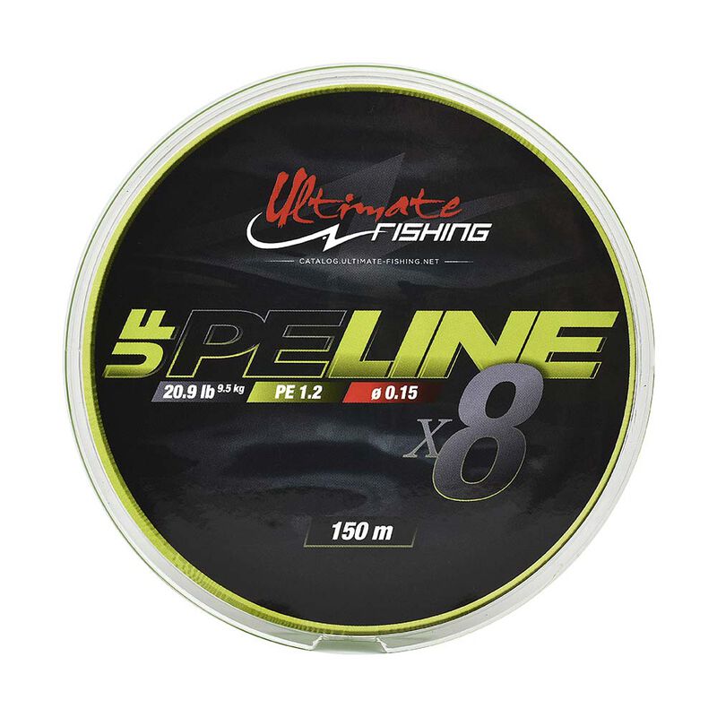 Tresse Ultimate Fishing UF PE LINE X8 CHARTREUSE 150m - Tresses | Pacific P&ecirc;che