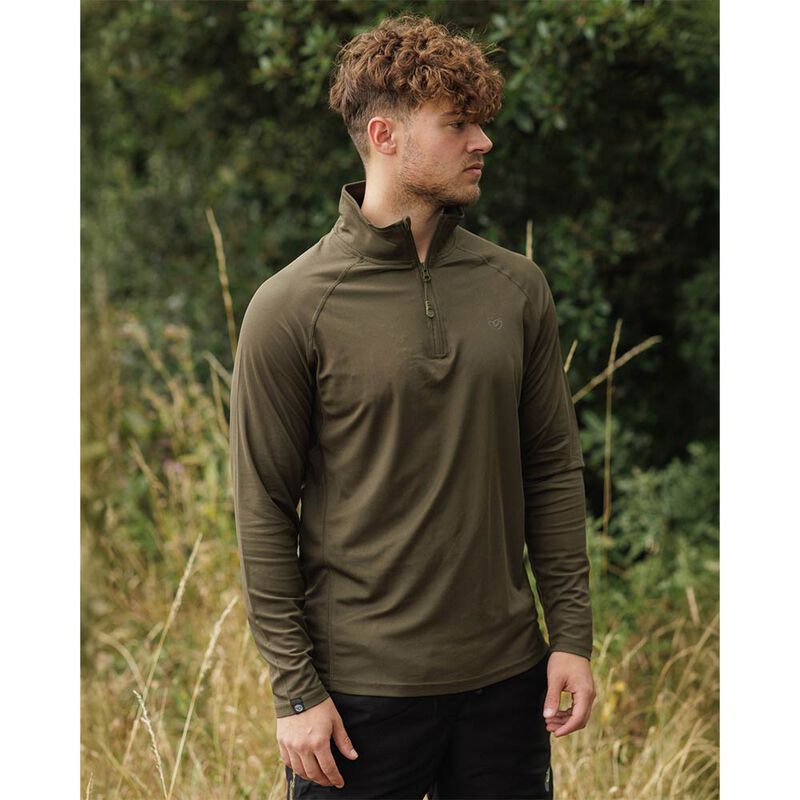 Maillot Korda a manche longue Kool UPF Zip Jersey Dark Olive - T-shirts manches longues UV | Pacific P&ecirc;che
