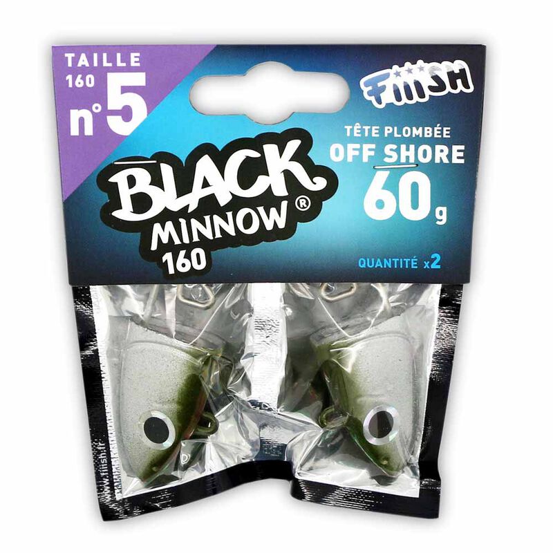 T&ecirc;te plomb&eacute;e fiiish black minnow 160 off shore 60g (x2) - T&ecirc;tes Plomb&eacute;es | Pacific P&ecirc;che