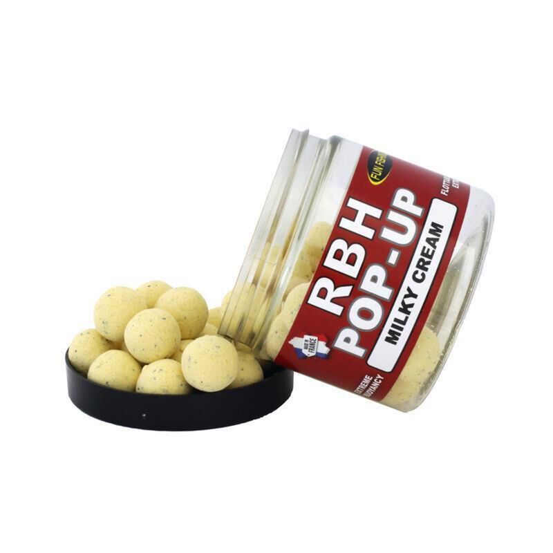 Pop-Ups FunFishing RBH Milky Cream 15mm - Flottantes | Pacific P&ecirc;che