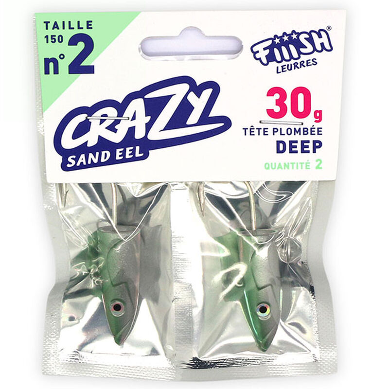 Tete plombee fiiish crazy sand eel 150 deep 30g (x2) - T&ecirc;tes Plomb&eacute;es | Pacific P&ecirc;che