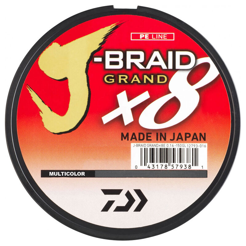 Tresse daiwa jbraid grand multicolor (8 brins) bobine de 500m - Tresses | Pacific P&ecirc;che